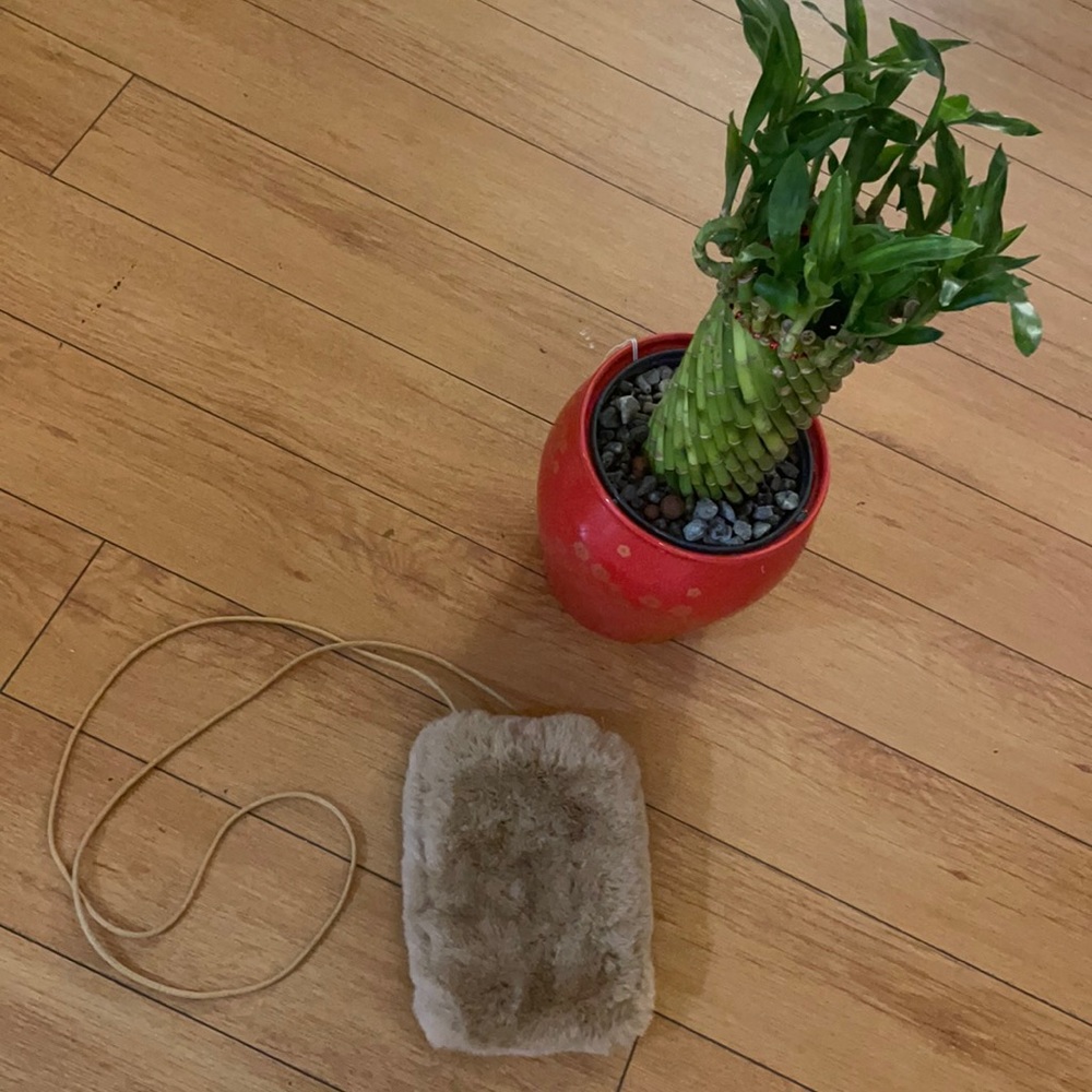 Faux fuzz purse